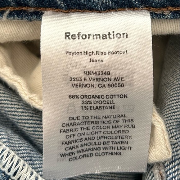Reformation Peyton Bootcut Jeans High Rise Denim Blue Size 25 - Picture 14 of 15